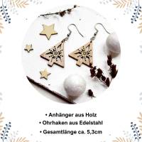 Ohrringe Tannenbaum • Ohrhänger Holz | Ohrschmuck | Weihnachten Bild 3