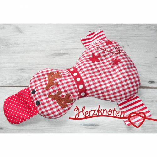 Einzigartige Enten als Körnerkissen,  als weihnachtliches Rentier !