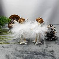 Weihnachtsdeko 2er Set Engel in weiß, Tischdeko Weihnachten, Stückpreis 5,90€, Material Bild 1