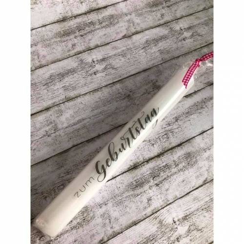 Grußkerze (Leuchterkerze) mit Spruch zum Geburtstag