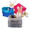 Ostergeschenk Osterkörbchen mit Hasen personalisiert Stoffkörbchen - Geschenk zu Ostern mit Namen Set aus Kuscheltier Bild 1