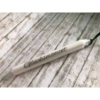 Grußkerze (Leuchterkerze) mit Spruch Glücksmoment