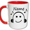 Musik Tasse mit Name, Personalisierte Geschenke Weihnachten Geburtstag, Musik Hören, Kopfhörer, Glücklich, Kaffeetasse Bild 2