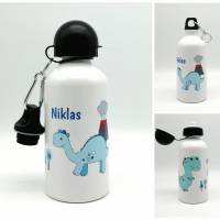 Trinkflasche mit Namen "Dino3"/ individuell/ Flasche/ Kindertrinkflasche Bild 1