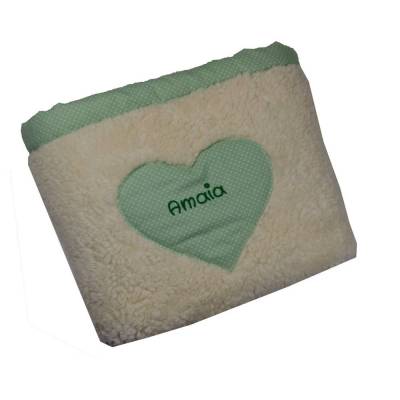 Babydecke Punkte Kuscheldecke grün rosa mit Namen Kuschelige Decke für Babys personalisiert Geschenk zur Geburt Taufe