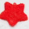 Peelingschwamm Stern in rot von Hand gehäkelt Badeschwamm Massageschwamm Bild 2