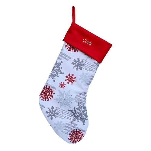 Nikolausstiefel Schneeflocke mit Namen - Nikolaussocke personalisiert - Geschenk zum Nikolaus Advent - Weihnachststiefel