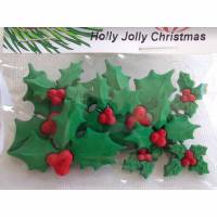 Dress it up Buttons    Mistelzweig   (1 Pck.)    Holly Jolly Christmas Bild 1
