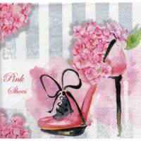 4 Servietten / Motivservietten pinker Schuh   Retro - Nostalgie - Vintage Motive R89 Bild 1