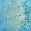 Kunstdruck "In Love", verliebtes Vogelpaar auf der Stromleitung, Blau Eisblau Marmoriert, für Verliebte, Hochzei Bild 3