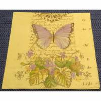 5 Servietten / Motivservietten Schmetterling/ Schriftzüge/Blumen  Retro - Nostalgie - Vintage Motive R220 Bild 1