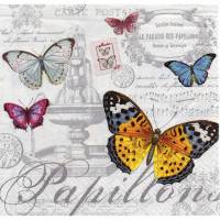 4 Servietten / Motivservietten Schmetterlinge / Schriftzüge  Retro - Nostalgie - Vintage Motive R138 Bild 1