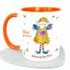 Tasse mit Schutz-Engel "Bleib gesund", Illustration Schutzengel Keramikbecher Mädchen Bild 2