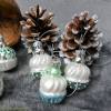 Weihnachtsdeko hängend 6er Set Glas Cupcake klein, Christbaumschmuck, Tannenbaumdeko, Stück €2,-,  Material Bild 2