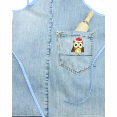 Kinderschürze, Backschürze, Weihnachtseule, Unikat hessmade, Upcycling