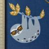 Jersey mit Faultier am Ast Zweige grau und blau 50 x 150 cm  Nähen Stoff Bild 5