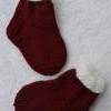 Babysocken Weihnachtssocken mit Jutesäckchen Geschenkset Socken Baby rot weiß Weihnachten gestrickt handgestrickt 0 - 12 Bild 3