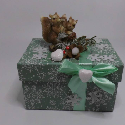 GeldgeschenkBox mit "2 Eichhörnchen" für Weihnachten Geschenkverpackung Geldgeschenk