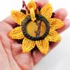 Makramee-Halskette "Sonnenblume" mit Mookait Bild 10