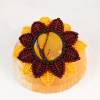 Makramee-Halskette "Sonnenblume" mit Mookait Bild 4