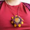 Makramee-Halskette "Sonnenblume" mit Mookait Bild 7