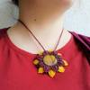 Makramee-Halskette "Sonnenblume" mit Mookait Bild 8