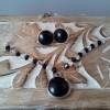 Schmuckset Kette mit Anhänger, SWAROVSKI ELEMENTS Perlen und silberfarbene Stecker schwarz silber Bild 4