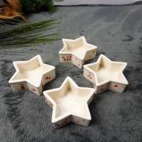 Teelichthalter aus Keramik in Sternform, Weihnachten Bild 1