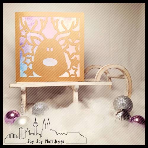 Plotterdatei Faltkarte & Einschubkarte "Emil Elchi"