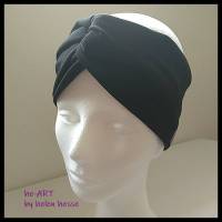 Stirnband im Turbanstyle "Uni" - Größe M / KU 56 - in schwarz, von he-ART by helen hesse Bild 1