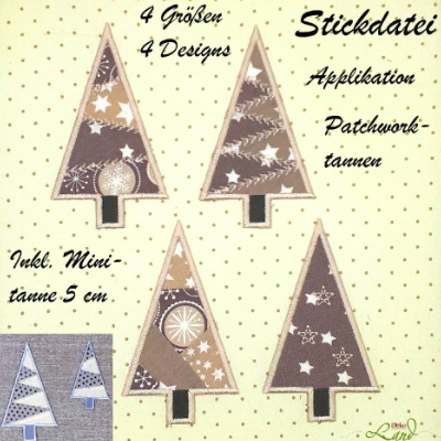 Stickdatei Applikation Patchworktannen Set