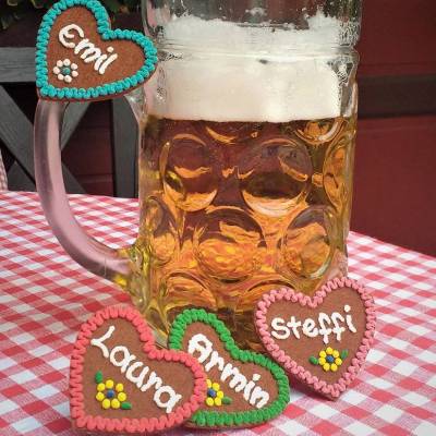 Herz Markierung Maßkrug mit Namen - Maßkrugmarkierung Bierglasmarkierung Filzherz Bierglas Bierkrugmarkierung Bierkrug