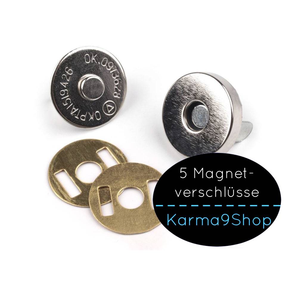 18 mm,silber Taschenverschluss Magnetverschluss Verschluss Magnet