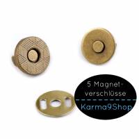 5 Magnetverschlüsse 10mm altmessing Bild 1