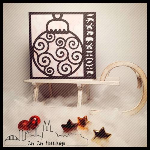 Plotterdatei Faltkarte & Einschubkarte "Frohes Fest"