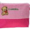 Kulturbeutel Teddybär Pink 21x16cm mit Namen für Mädchen - personalisierte Kulturtasche Waschtasche Bär für Kinder Bild 1