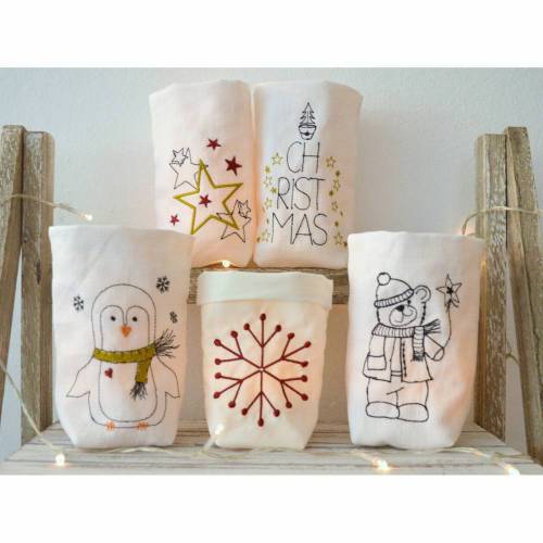 ITH Stickdatei Lichterbeutel Winter für ein LED Licht 13x18cm