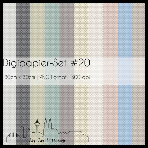 Digipapier Set #20 (Strickoptik linke Maschen) zum ausdrucken, plotten, scrappen, basteln und mehr