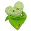 Geschenkset Wärmekissen + Halstuch mit Namen - Personalisiertes Geschenk für Babys Kinder mit Rapskissen Herz und Tuch Bild 2