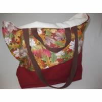 Stofftasche Herbst aus Baumwolle mit vier Henkeln für Einkauf und Freizeit Bild 1