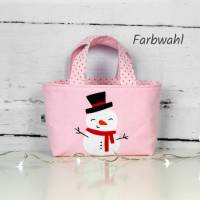 Kindertasche ~ Schneemann | Wendetasche | Personalisiert | Weihnachten | Geschenke für Kinder | Mädchen | Junge Bild 1