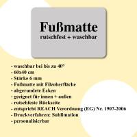 personalisierte Fußmatte Faultier, mit und ohne Spruch: Willkommen im Faultierland, 40 x 60 cm, waschbar rutschfest Bild 5