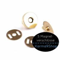 5 Magnetverschlüsse 18mm gold Bild 1