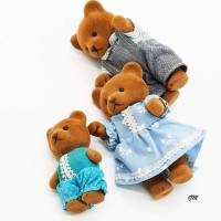 vintage kleine Bärenfamilie aus den 80er, kein Kinderspielzeug, Geschenk, Dekoration Bild 1