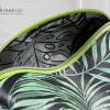 Taschenorganizer/ Etui/ Zubehörtasche aus Kunstleder, in grün-schwarzem Blätterdesign Bild 2