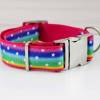 Hundehalsband mit Sternen, Regenbogen, bunt, Streifen, pink, grün, blau, Hund, modern, Gurtband, Halsband Bild 2