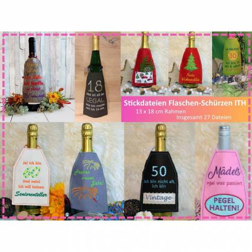 Stickdateien Flaschen-Schürzen ITH