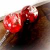 Romantik -Steampunk-Kette,Halskette, Leder oder Edelstahlkette, Harz,  Velourlederband, rot Bild 4