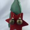 3cm moosgrüne, glänzende Weihnachtskugel-Ohrringe * goldf. Sterne * Weihnachtsohrringe * Weihnachtskugelohrringe* Christ Bild 5