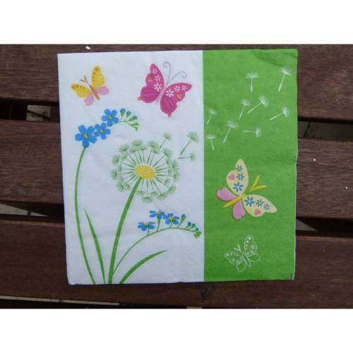 16 Servietten mit Schmetterlingen, Pusteblumen * Motivservietten * Scrapbooking * Frühling * Sommermotiv * Serviettentec
